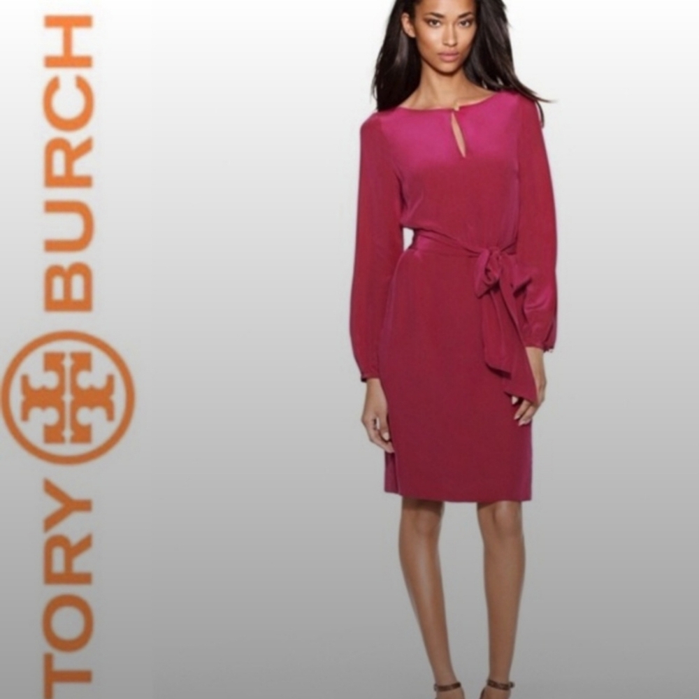 Tory Burch Royal Fuschia Kathy Silk Dress - 2
